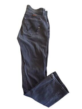 Q-baby Wrangler Black Jeans No Gap Waist Boot Cut 9/10 X 34 Riding Jean